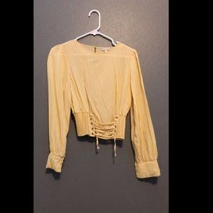 GB Yellow Stripped Long Sleeve Blouse